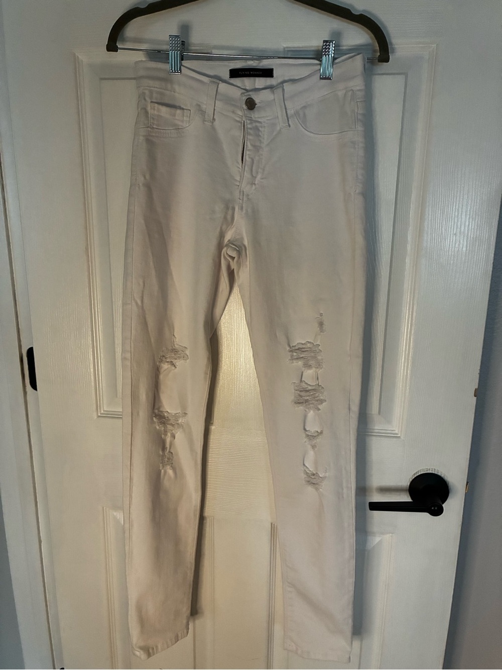 Flying Monkey White Distressed Skinny Jeans